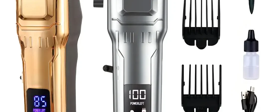 Máquina De Cortar Cabelo Profissional Sem Fio Com Visor Led Lâmina De Titânio (Máquina de cortar cabelo)