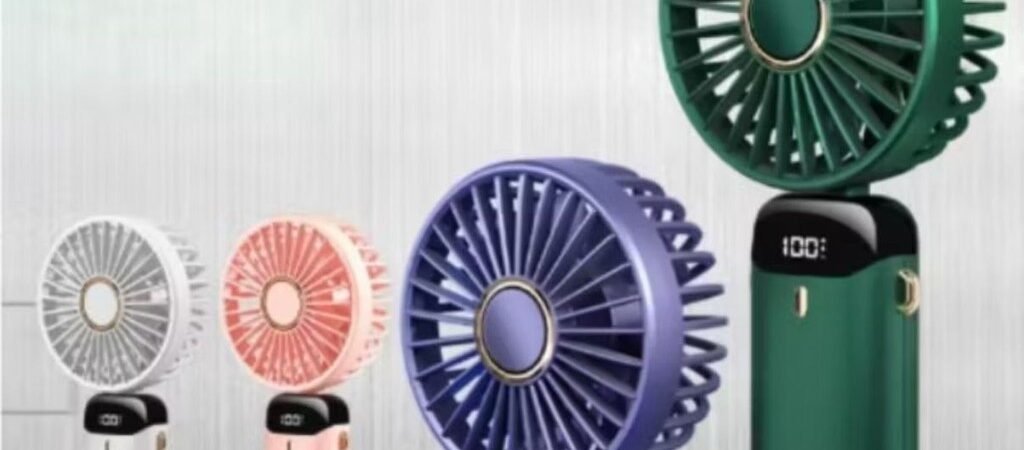 Ventilador Mini Portátil 5 Modos Pequeno Dobrável digital De Escritório Presente USB (Ventilador de mesa portátil)